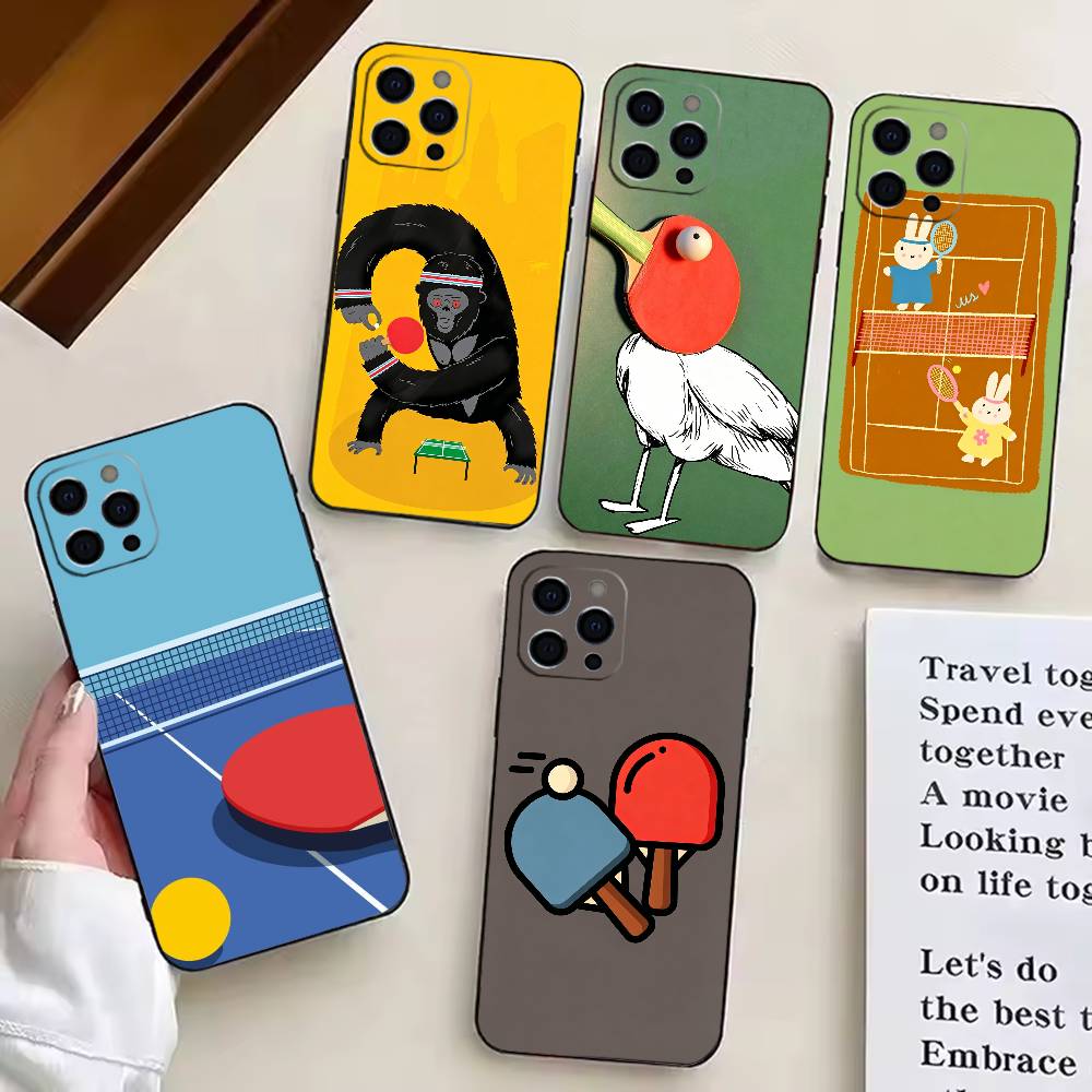 Table Tennis Quotes - Yeni Masa Tenisi Karikatürlü Telefon Kılıfı